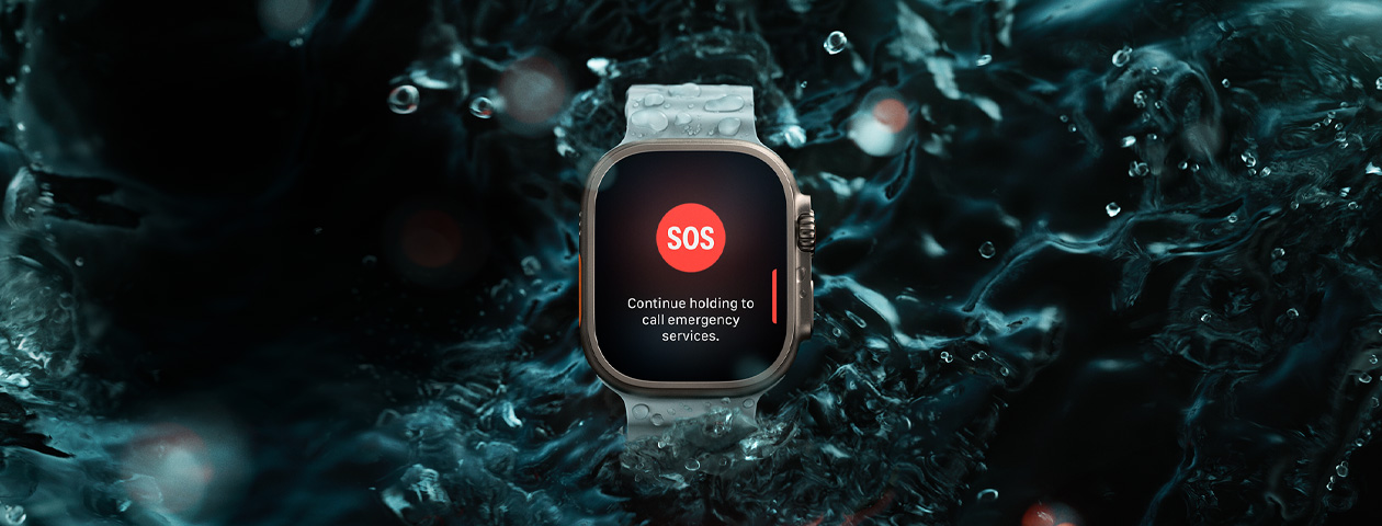An Apple Watch Ultra 2 displaying an Emergency SOS screen.