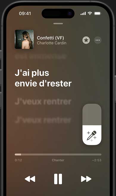 Mode Apple Music Chant sur iPhone pour la chanson New de Lauren Daigle