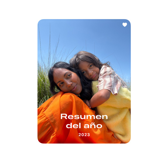 Retrato que muestra la colección Favoritos de la app Fotos