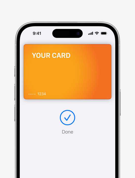 Obrazovka s kreditní kartou Apple Pay.