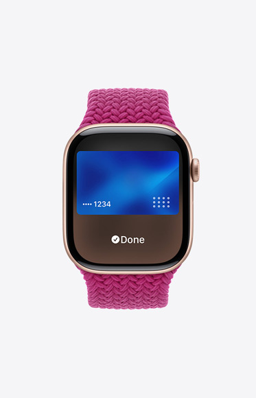 Apple Card används i appen Apple Pay på Apple Watch Series 10.