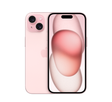 iPhone 15, Pink, Rückseite, fortschrittliches Kamera-System, iPhone 15, Vorderseite, All‑Screen Design, Dynamic Island.