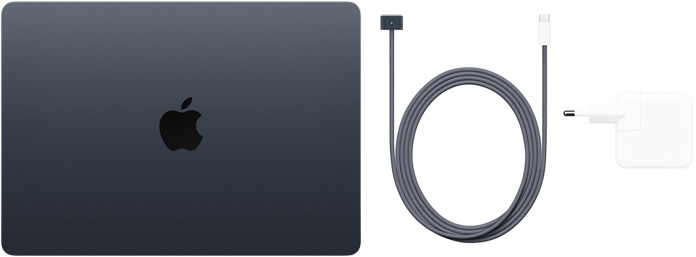 MacBook Air 13 inci, Kabel USB-C ke MagSafe 3, dan Adaptor Daya USB-C 30 W