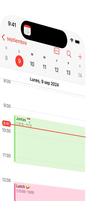 El Botón de Acción abre la app Calendario