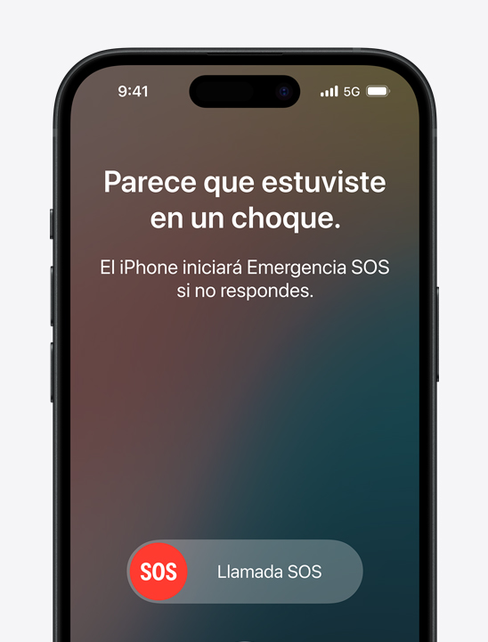 Un iPhone muestra un mensaje de seguridad luego de detectar automáticamente un accidente de auto grave.