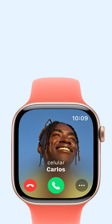 Un Apple Watch Series 10 con una llamada entrante.