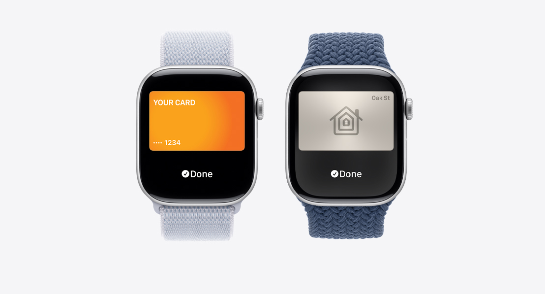 Apple Watch Series 10 showing a generic card through the Wallet app.