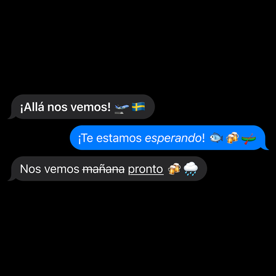 Demostración de efectos sobre palabras y emojis en iMessage