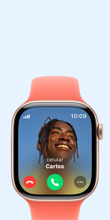 Un Apple Watch Series 10 con una llamada entrante.