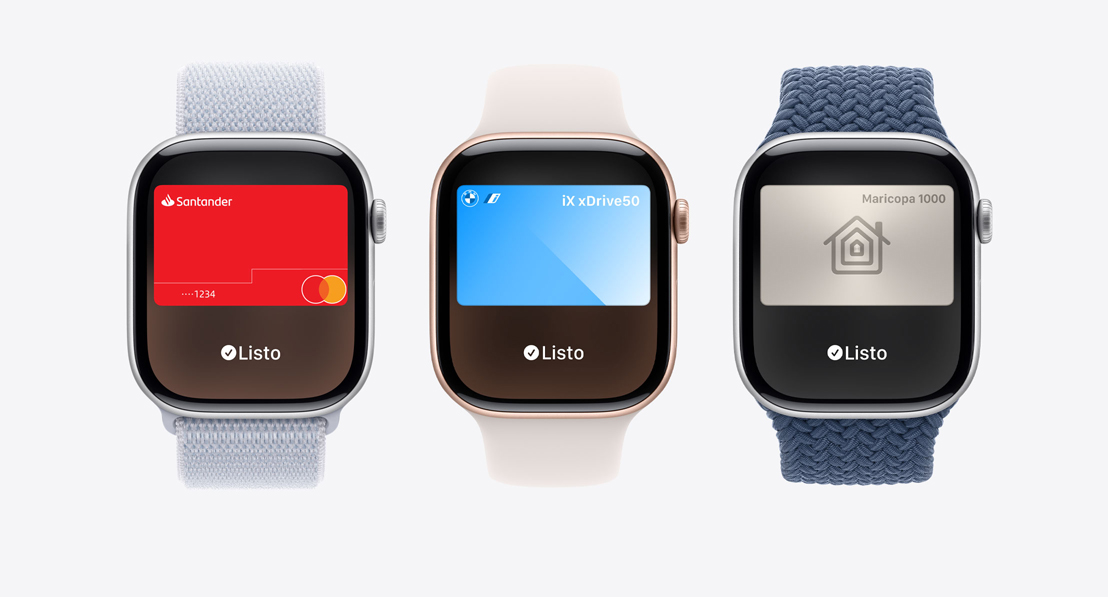 Un Apple Watch Series 10 muestra una tarjeta genérica en la app Wallet.