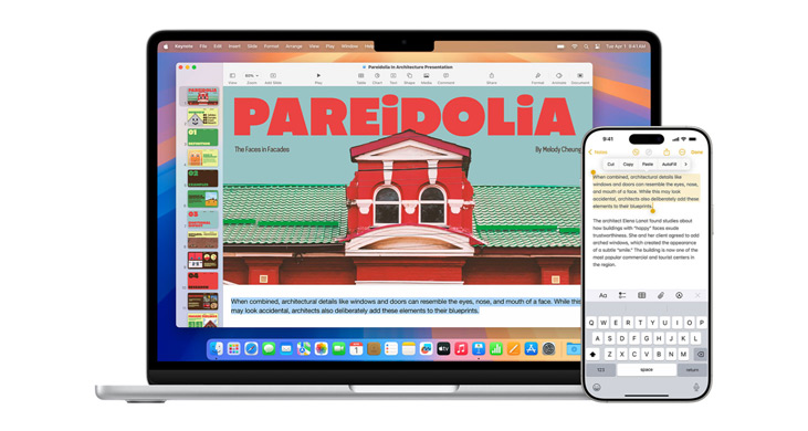 MacBook Pro com processador M4 a apresentar no ecrã a Replicação do iPhone e a app DoorDash.