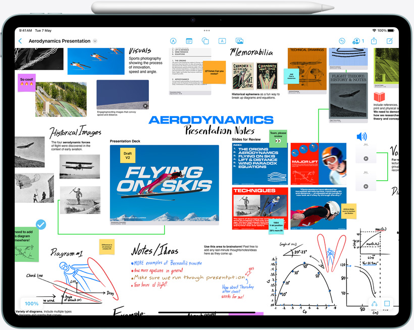 iPad Air, landscape orientation, Apple Pencil Pro attached