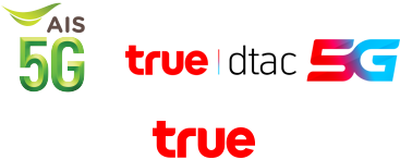 โลโก้ของ AIS, True dtac และ TrueMove H