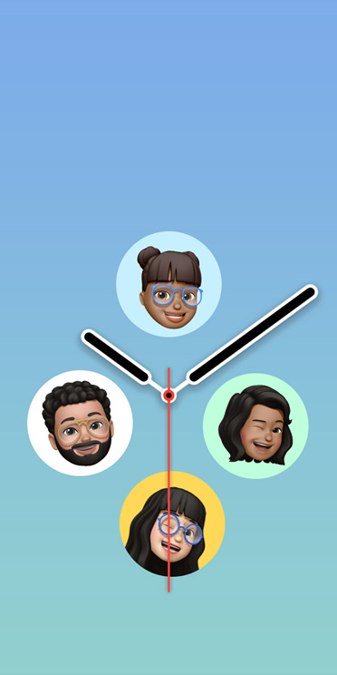 Illustration of two children’s hands. Each is wearing an Apple Watch SE.