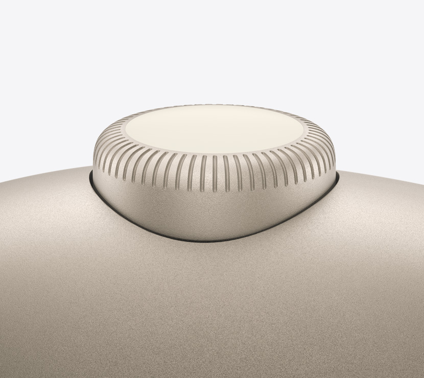 A close-up of AirPods Max digital crown.