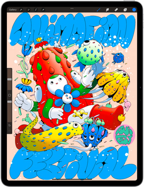 De Procreate-app op een iPad Air
