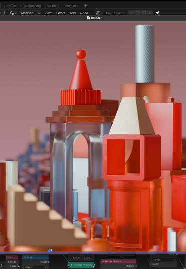 A Mac desktop. The Blender app is displayed.