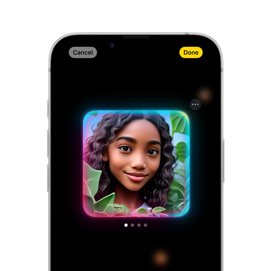 iPhone 16e screen showing Image Playground app.