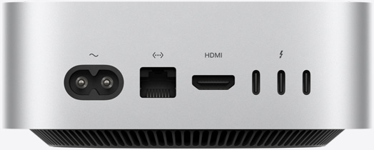 Vue arrière des ports du Mac mini